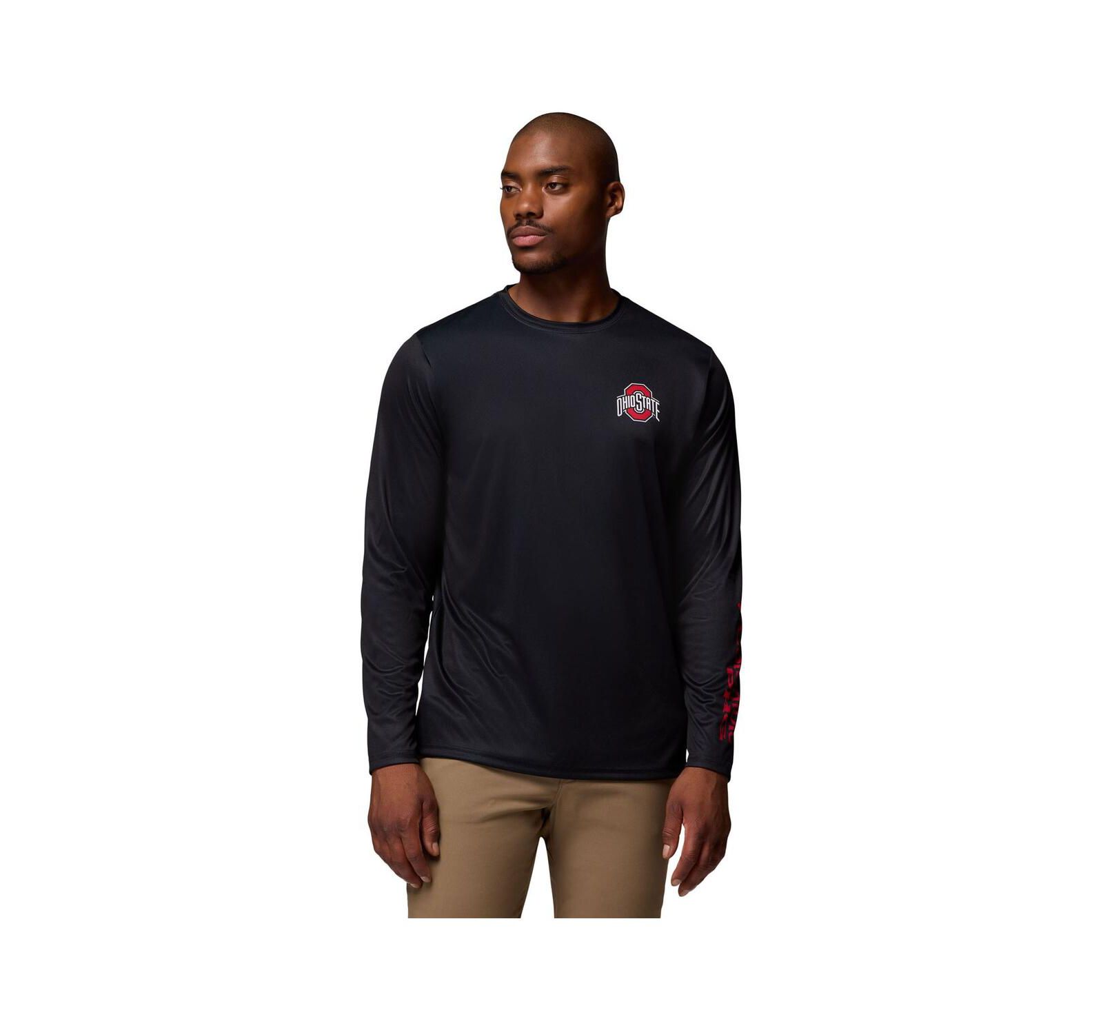 Columbia Men's Black Ohio State Buckeyes PHG Terminal Shot 3-Hit Long Sleeve T-Shirt