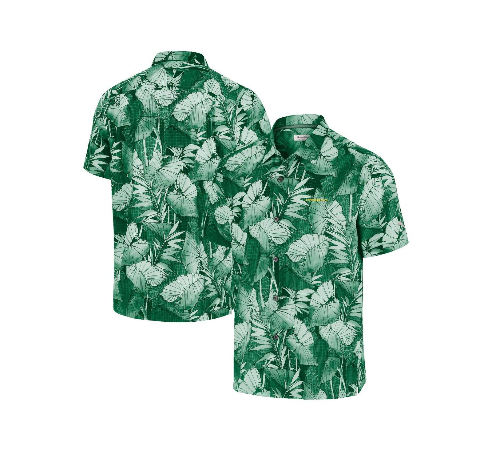 Мужская рубашка Tommy Bahama Green Oregon Ducks Big & Tall Coast Nuevo Fronds IslandZone Button-Up