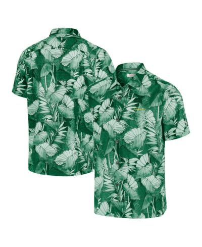 Мужская рубашка Tommy Bahama Green Oregon Ducks Big & Tall Coast Nuevo Fronds IslandZone Button-Up
