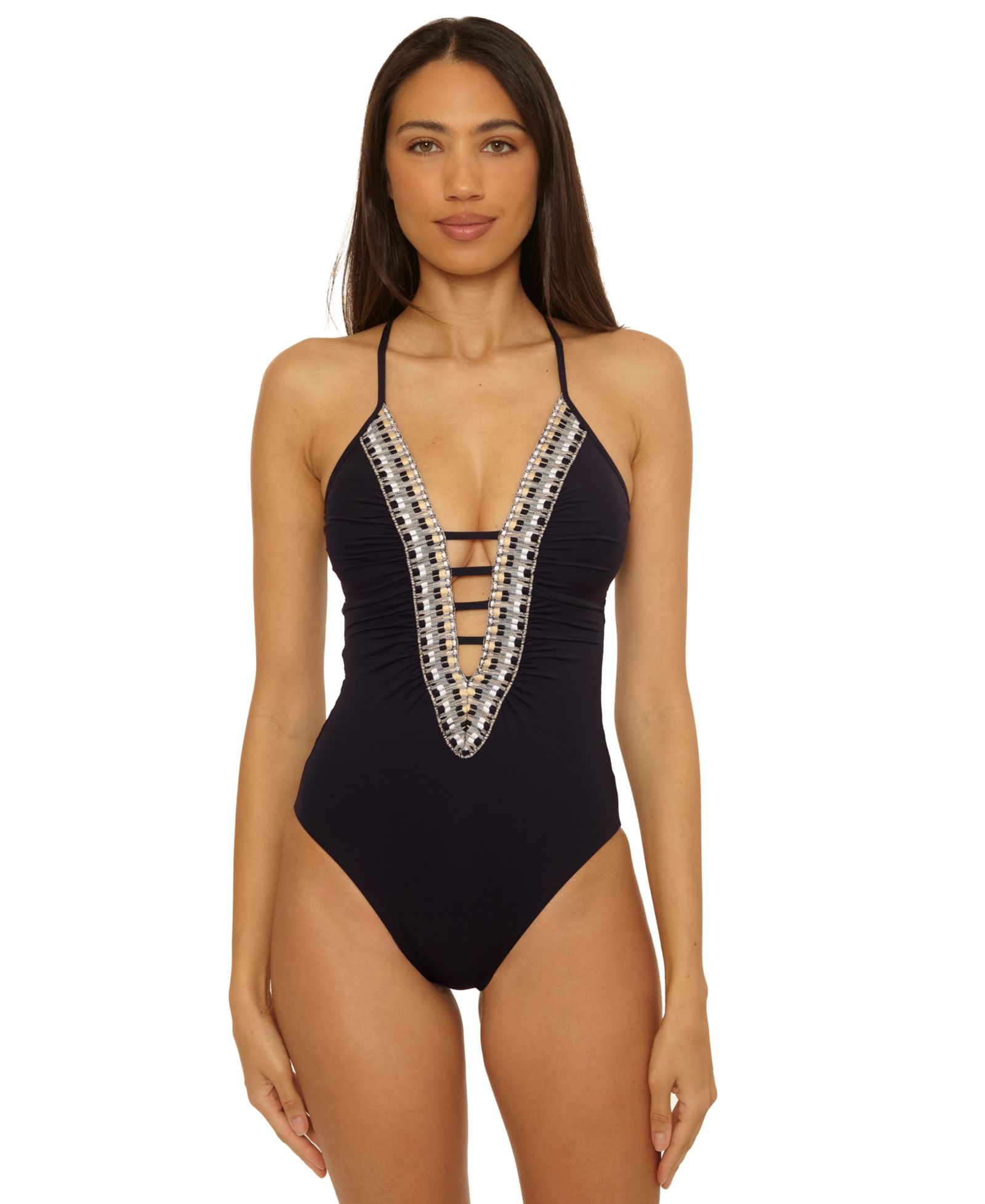 Becca Женский слитный купальник Fiesta Basket Weave Trim
