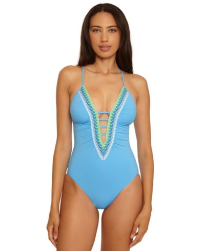 Becca Женский слитный купальник Fiesta Basket Weave Trim