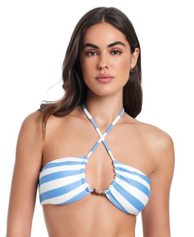 Red Carter Women's Crossing Paths Halter Tie Bikini Swim Top