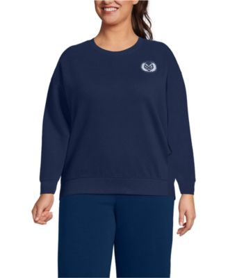 Женская толстовка Lands' End Plus Size Relaxed Serious Sweats Long Sleeve Crewneck Sweatshirt