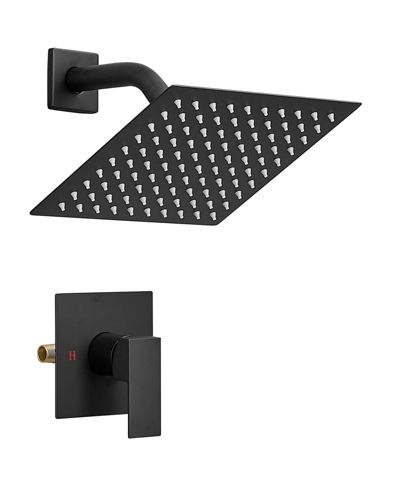 Greenspring Square Shower Faucet Set with 10" Rainfall Head and Valve