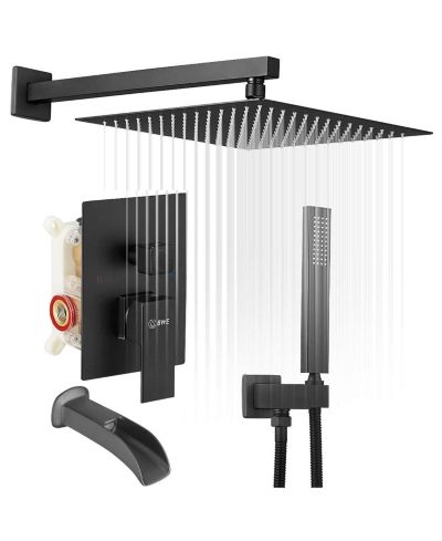 Душ Greenspring с 3 режимами распыления, 2.5 GPM, 12 in., настенный, с клапаном