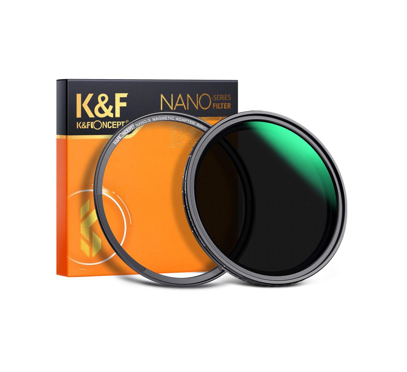 K&F Concept 58mm Nano-X ND8-128 Variable Magnetic Neutral Density Lens Filter for 58mm Lenses