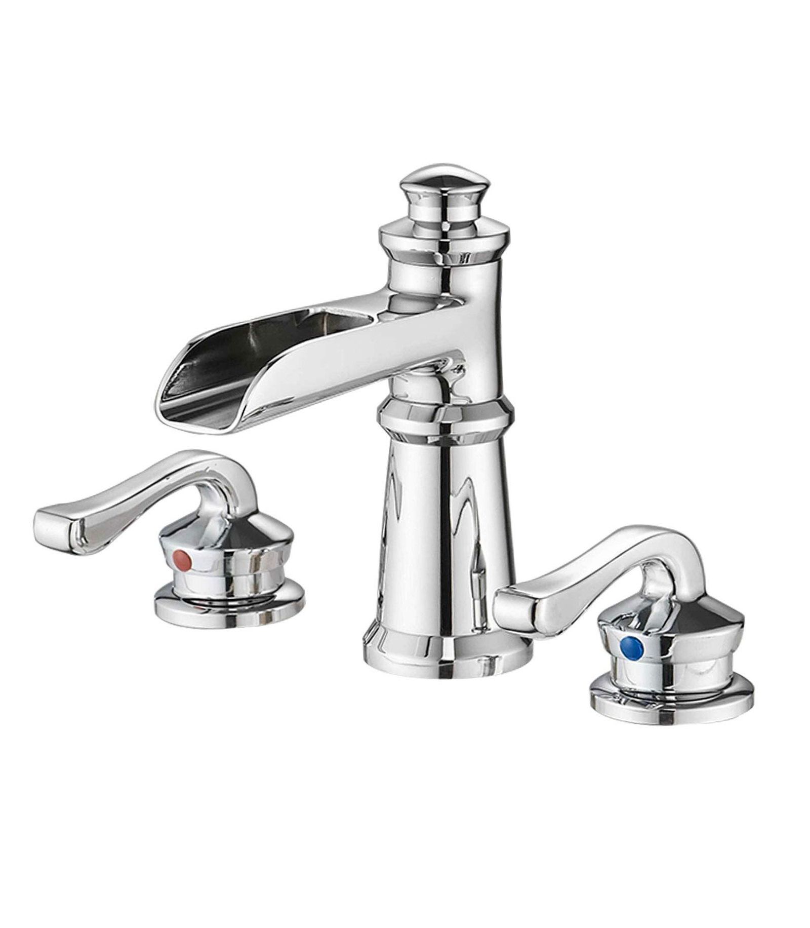 Greenspring 8-Inch Waterfall Widespread 2-Handle Bathroom Faucet with Drain Assembly
