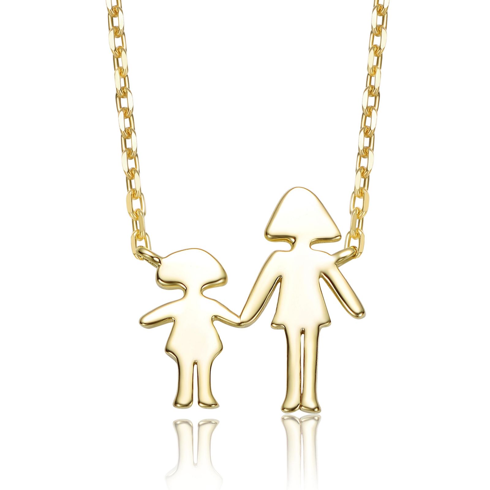 Rachel Glauber Women's Plated Mother & Daughter Family-Themed Necklace
