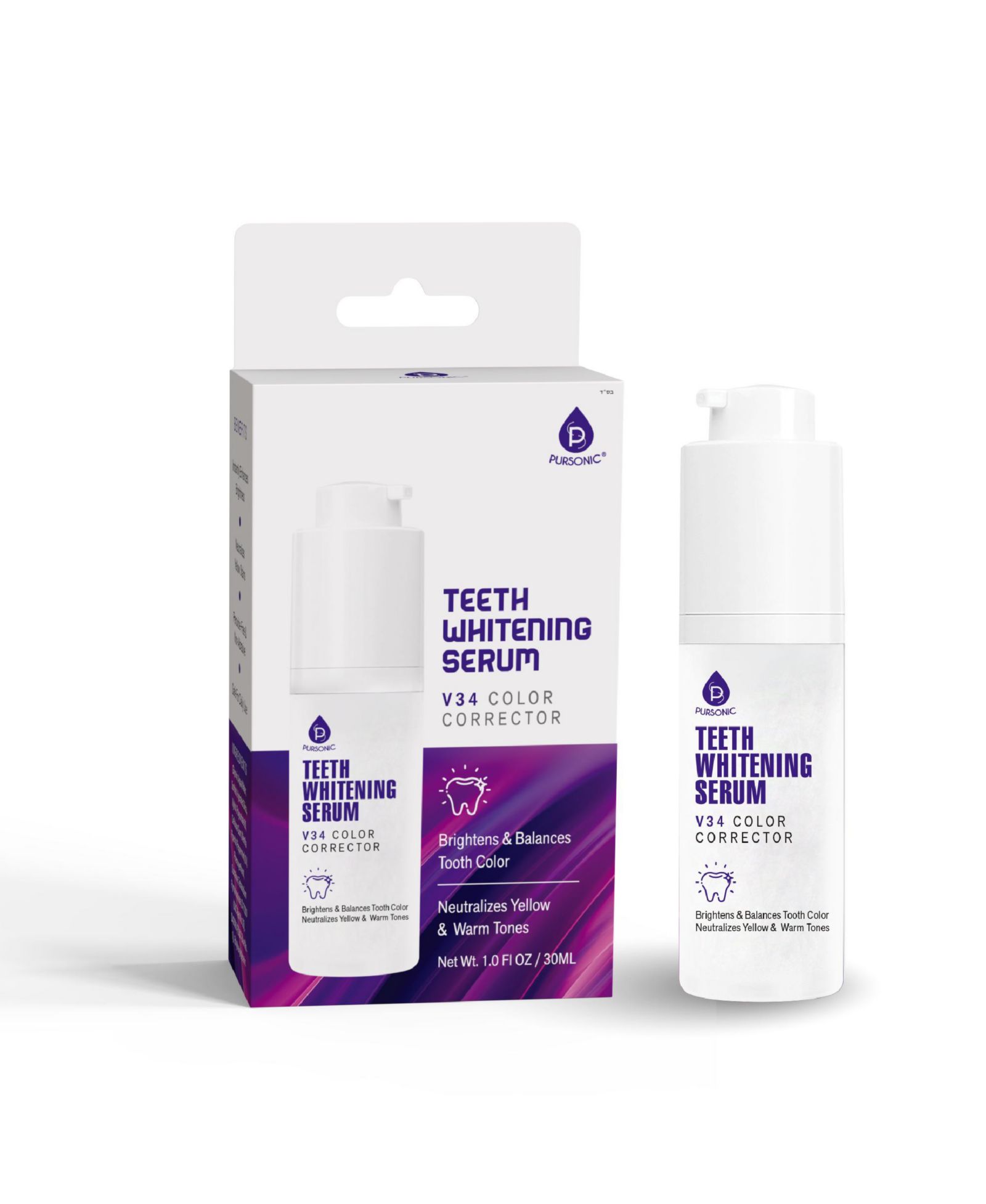 Pursonic Teeth Whitening Serum with V34 Color Corrector Technology