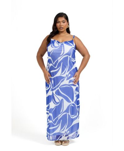 FASHION-SZN CURVE Women's Elegant Patterned Maxi Dress
