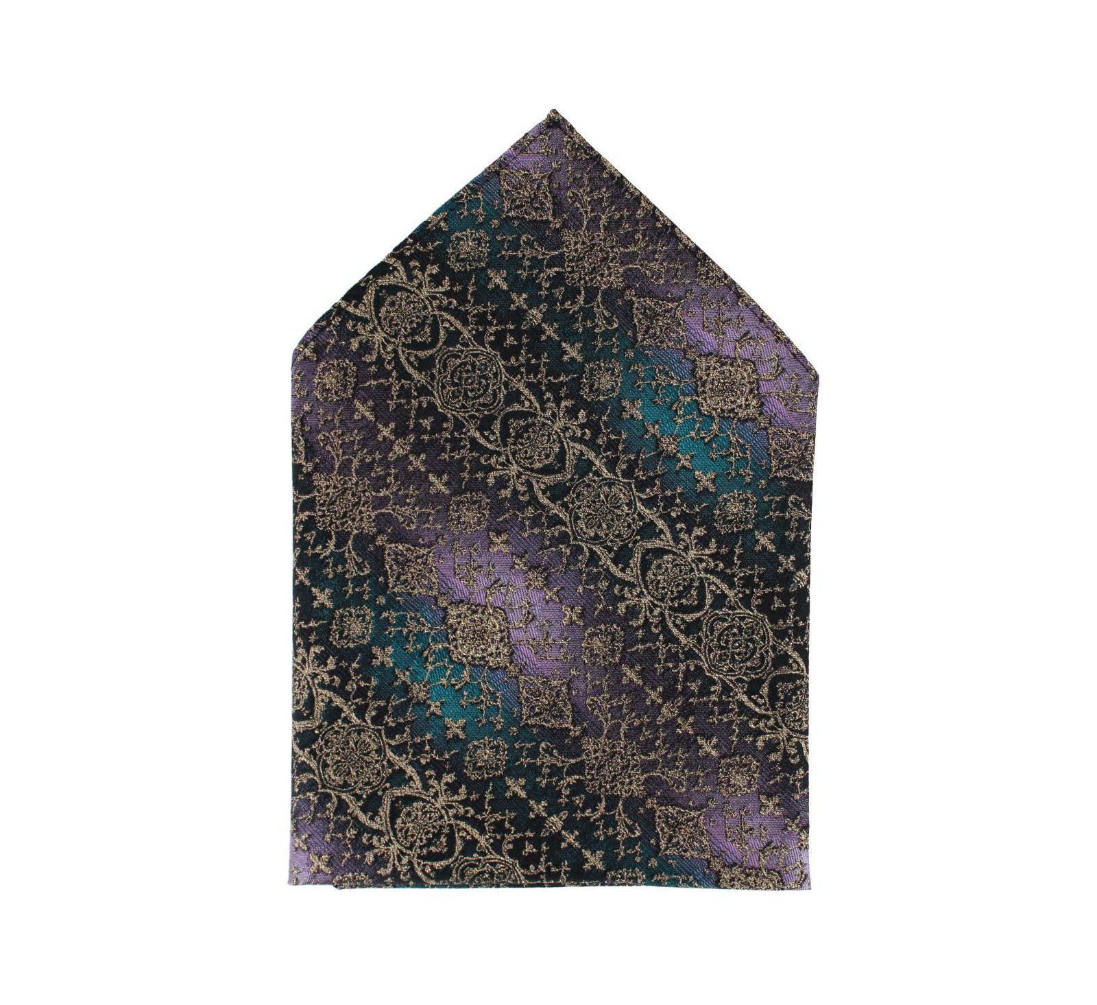 TRAFALGAR Men's The Spellbound Brocade Novelty Silk 12x12 Pocket Square