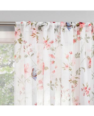 Штора No. 918 Jennifer Floral Print Crushed Voile Sheer Rod Pocket