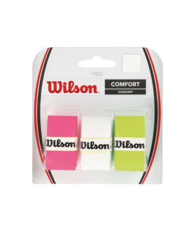 Wilson Pro Assorted 3-Pack Overgrip - Assorted 3 Pack - White/Pink/Green