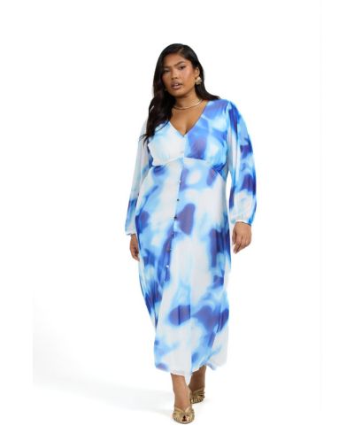 FASHION-SZN CURVE Women's Vibrant Tie Dye Midi Dress