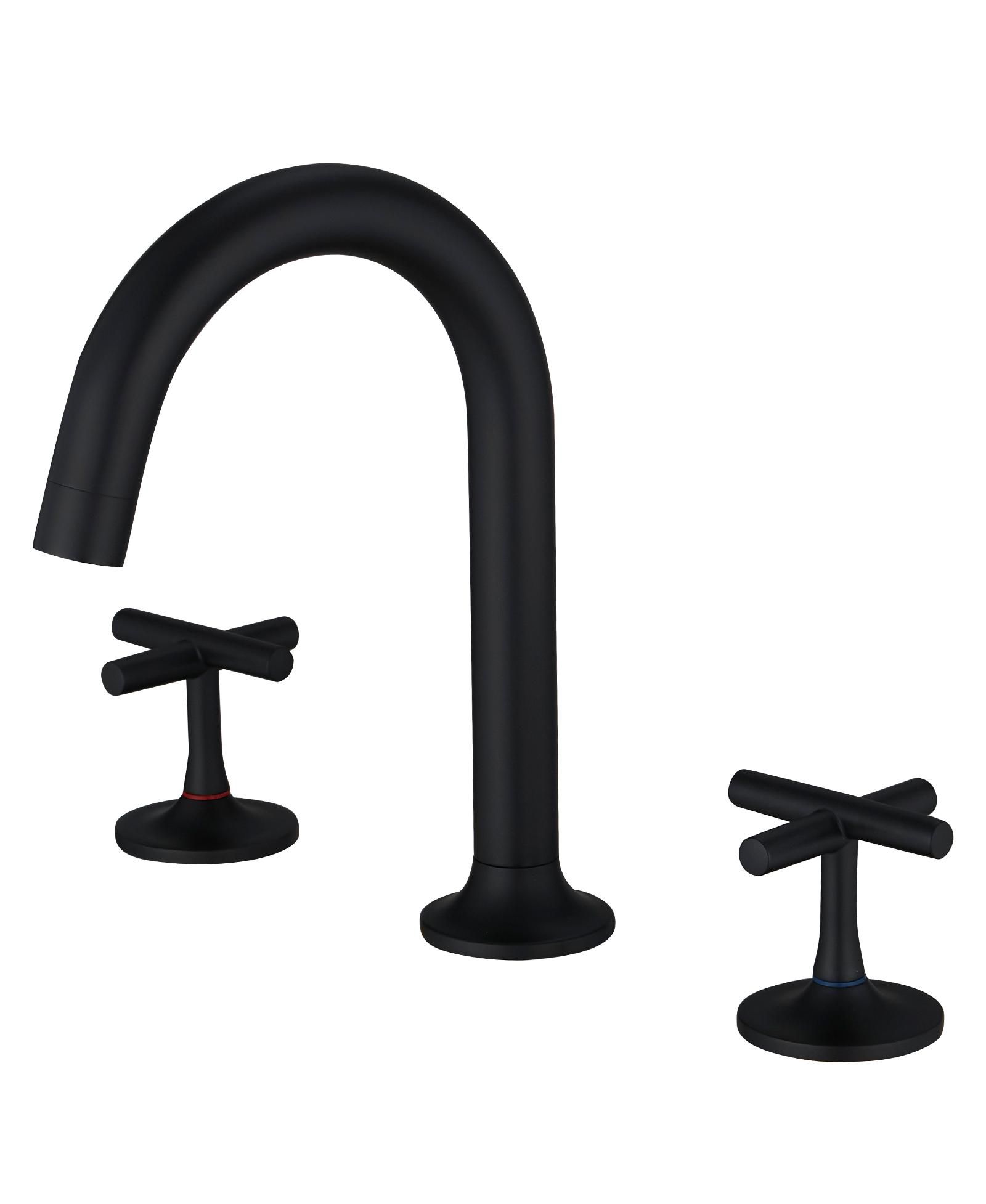 Greenspring 8 in. Widespread Double-Handle High-Arc Bathroom Faucet in Matte Black