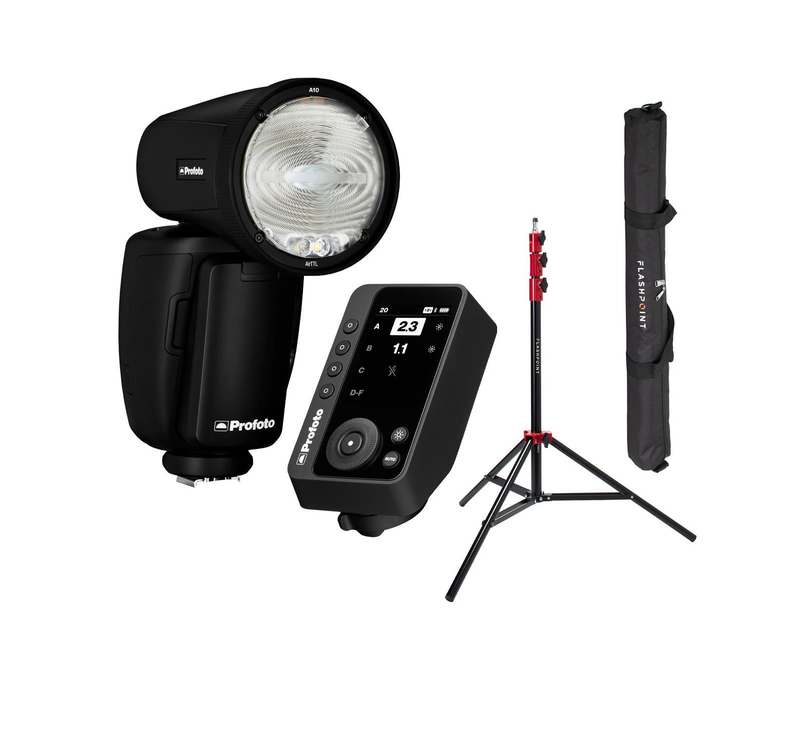 Profoto A10 Flash for Nikon, Bundle w/Connect Pro Transmitter  Light Stand