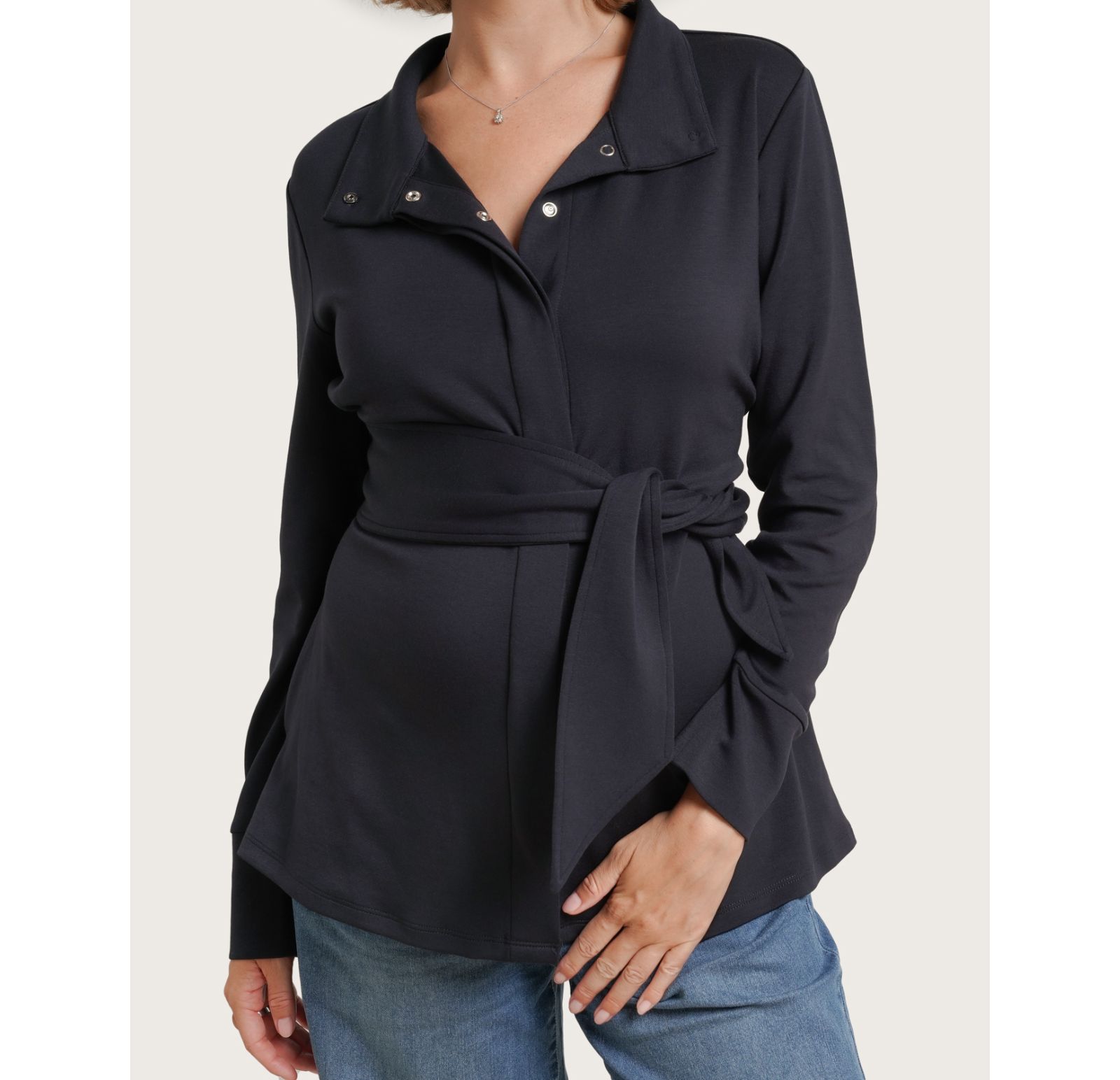 NOM Maternity Women's Allyson Nursing Lounge Jacket
