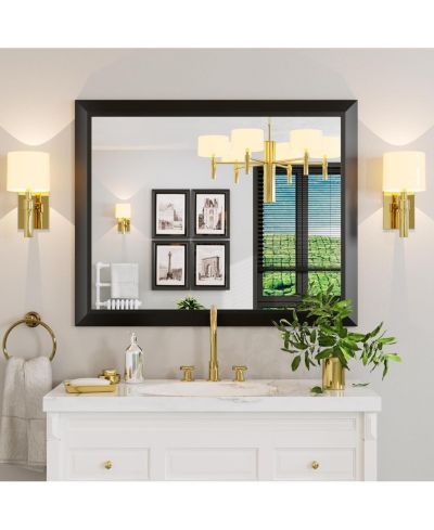 Зеркало для ванной Amorho 40" x 32" Thick Metal Framed Wall Mirror
