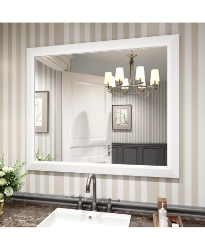 Amorho 40x36 Metal-Framed Rectangle Wall-Mounted Mirror for Bathroom Bedroom Living Room Entryway Home Decor Accent Piece Set