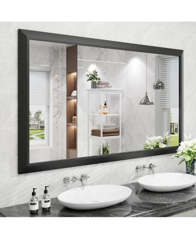 Прямоугольное настенное зеркало Amorho 60x36 Inch в металлической раме для ванной, спальни или гостиной