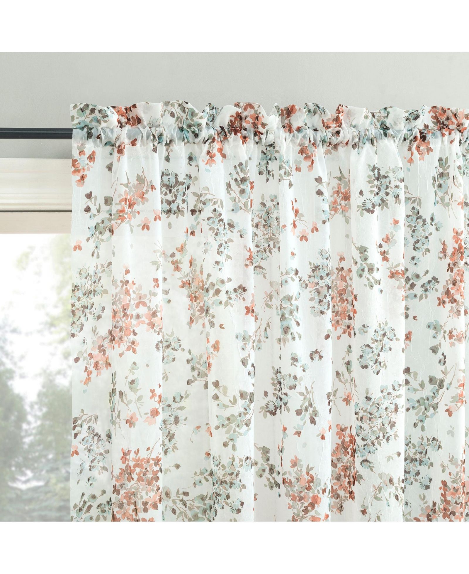 Штора No. 918 Alethea Floral Print Crushed Voile Sheer