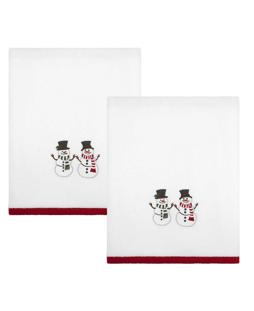 Набор из 2 банных полотенец Avanti Winter Snowman из хлопка, 50" x 27"