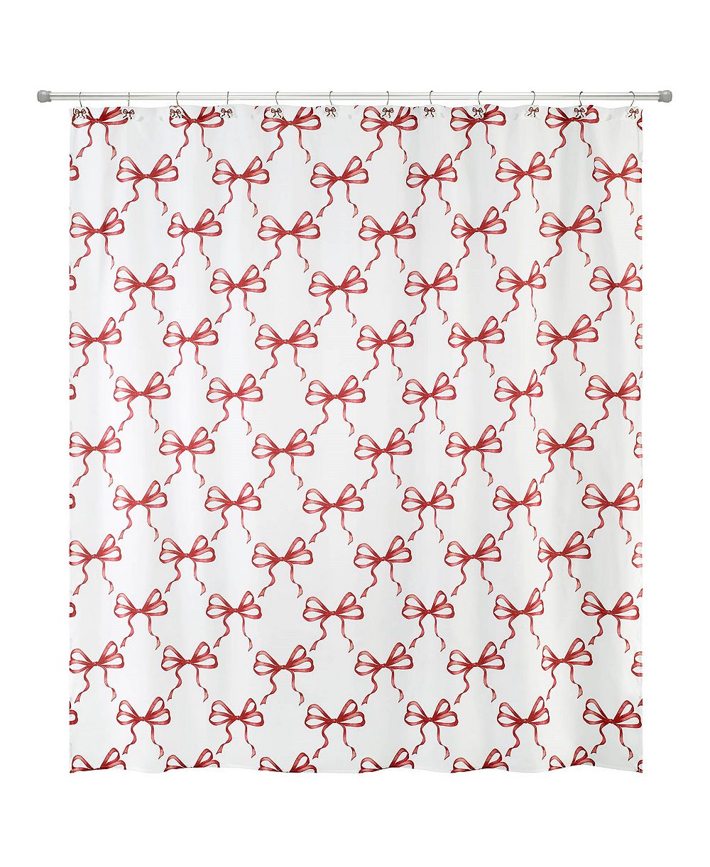 Avanti Christmas Bows Polyester Shower Curtain, 72" x 72"