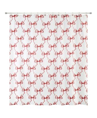 Avanti Christmas Bows Polyester Shower Curtain, 72" x 72"