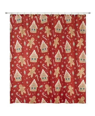 Avanti Gingerbread Man Polyester Shower Curtain, 72" x 72"