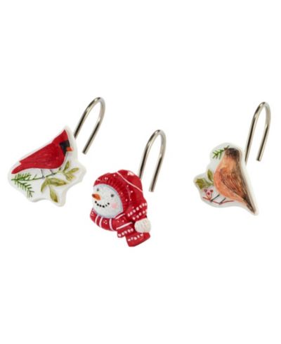 Avanti Holiday Cheer Resin Shower Hooks, Set of 12