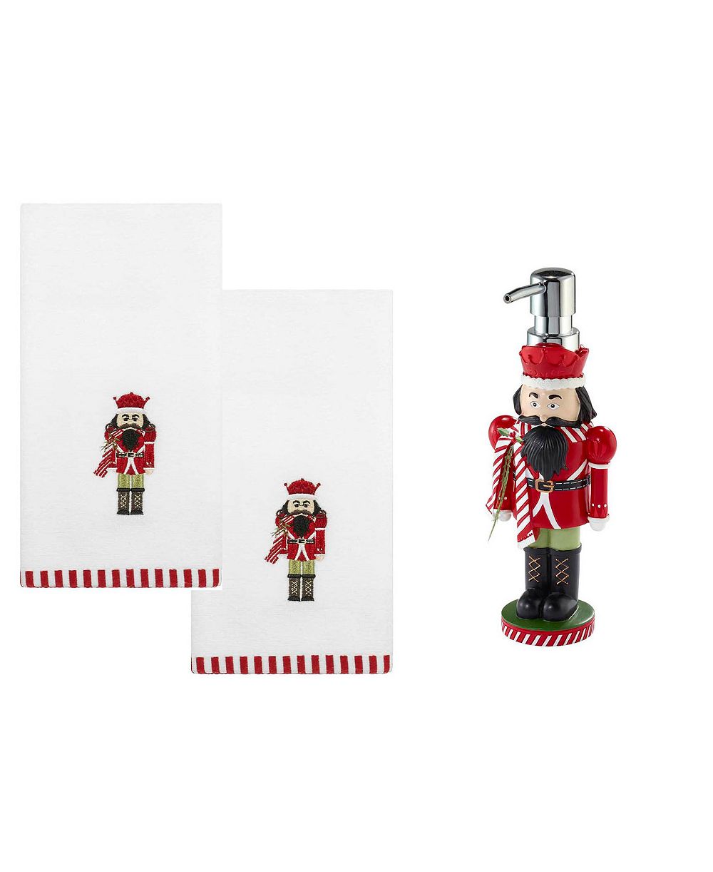 Набор Avanti Peppermint Nutcracker: дозатор для лосьона и 2 полотенца из хлопка