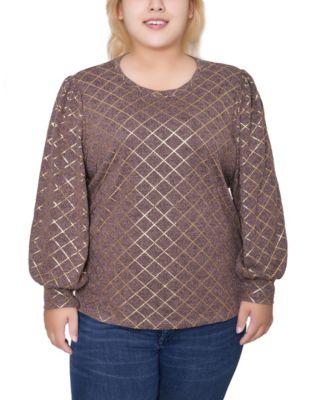 Джемпер NY Collection Plus Size Bishop Sleeve Pullover Top