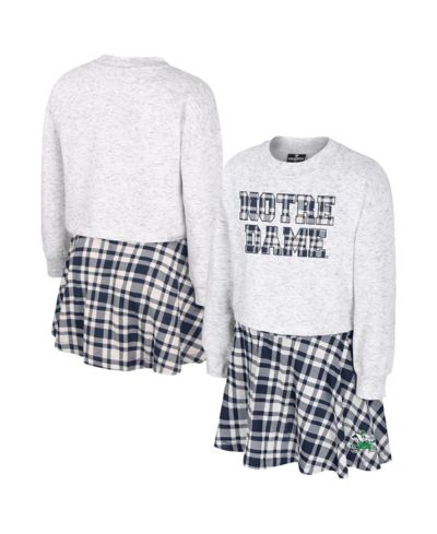 Детский комплект Colosseum Big Girls 2-Piece Gray Notre Dame Fighting Irish Marceline в клетку (юбка и топ)