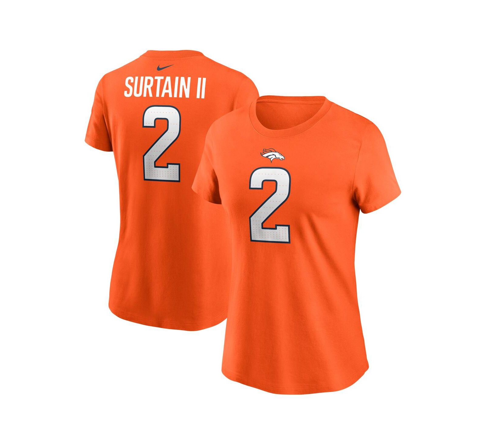Nike Women's Patrick Surtain II Orange Denver Broncos Player Name & Number T-Shirt