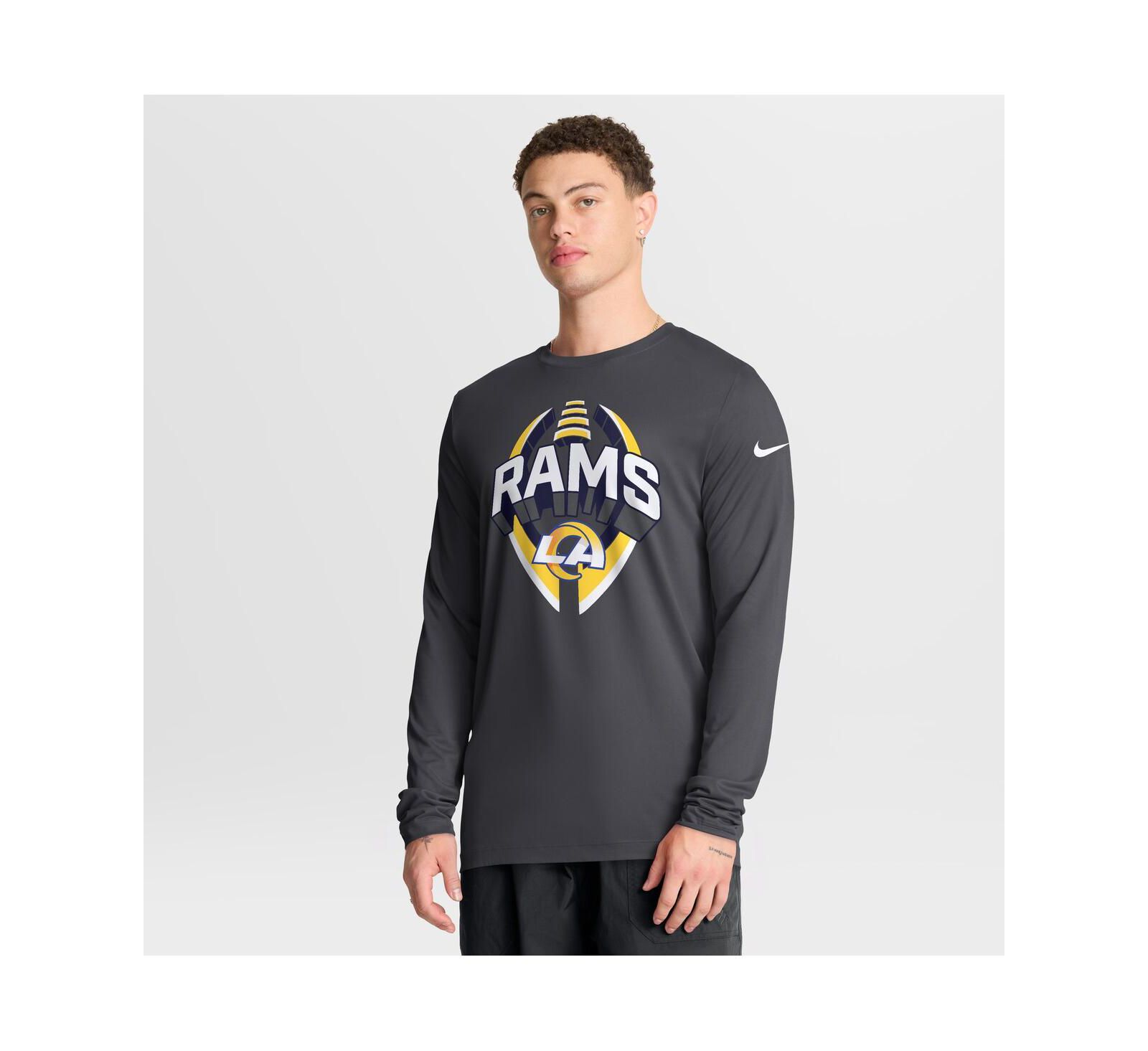 Nike Men's Anthracite Los Angeles Rams Primetime Legend Icon Performance Long Sleeve T-Shirt