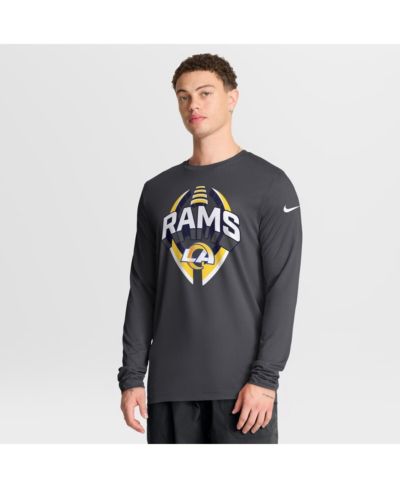 Nike Men's Anthracite Los Angeles Rams Primetime Legend Icon Performance Long Sleeve T-Shirt