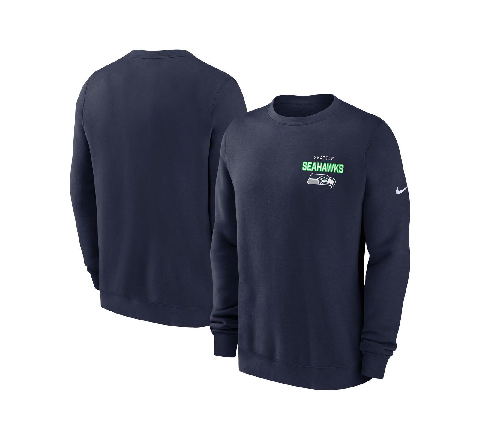 Мужской свитшот Nike College Navy Seattle Seahawks Primetime Club Fleece Pullover