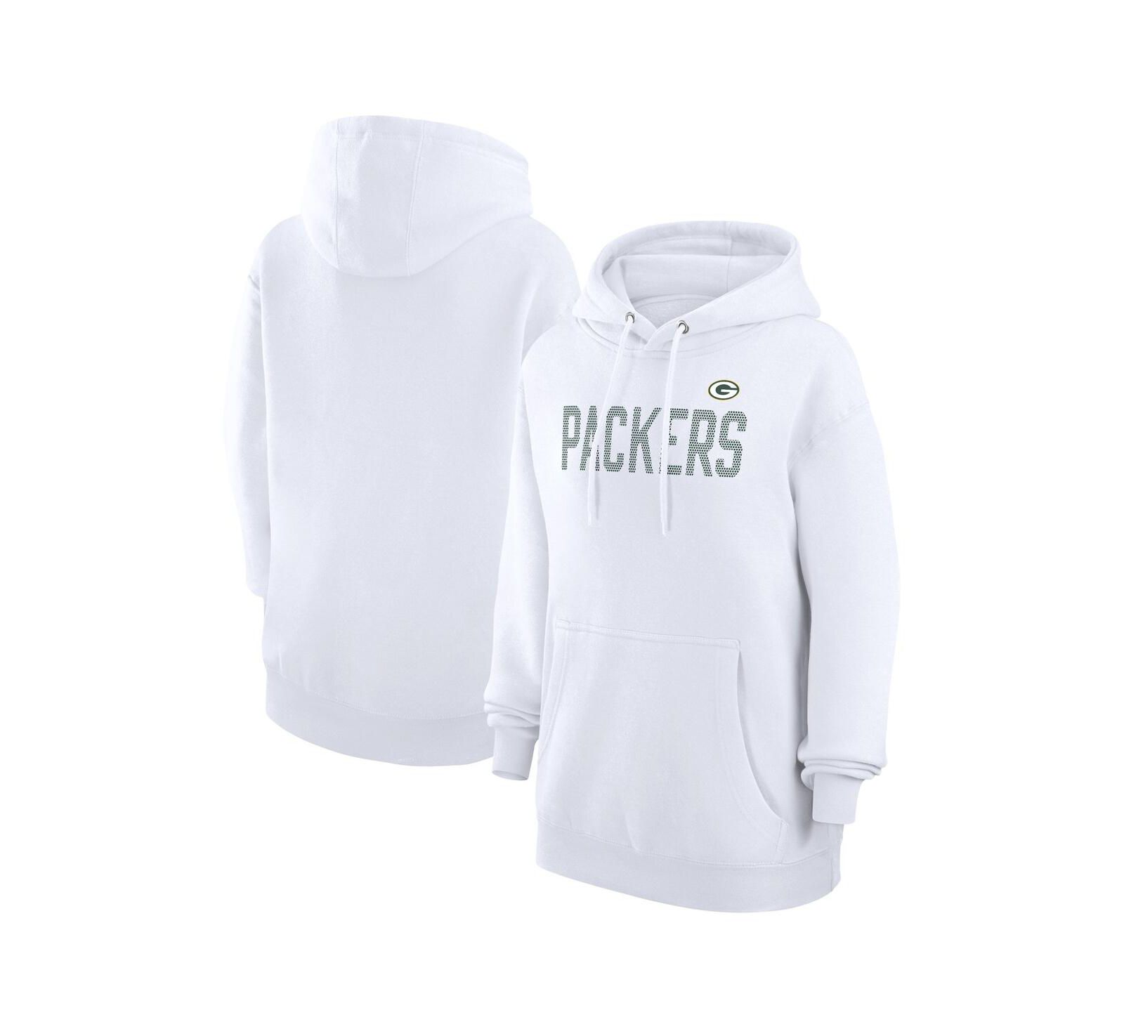 Женская толстовка G-III 4Her by Carl Banks White Green Bay Packers Dot Print Pullover Hoodie