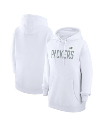 Женская толстовка G-III 4Her by Carl Banks White Green Bay Packers Dot Print Pullover Hoodie