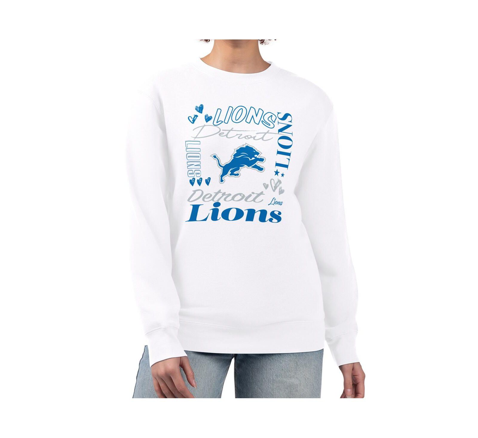 Женский флисовый свитшот G-III 4Her by Carl Banks White Detroit Lions Collage Graphic Pullover