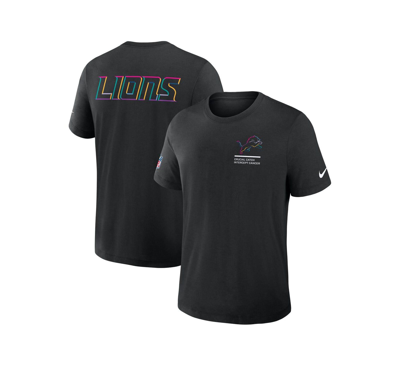 Мужская футболка Nike Black Detroit Lions Tall 2025 NFL Crucial Catch Tri-Blend Dri-FIT