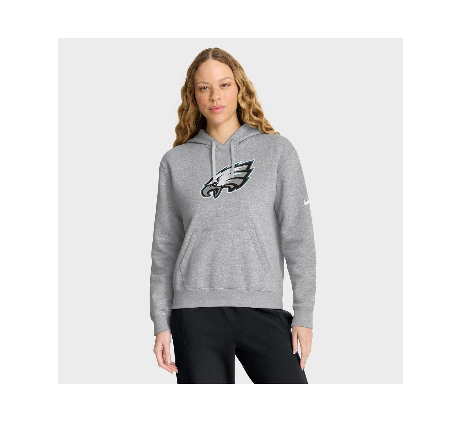 Женское худи Nike Club Fleece с принтом Philadelphia Eagles, серого цвета