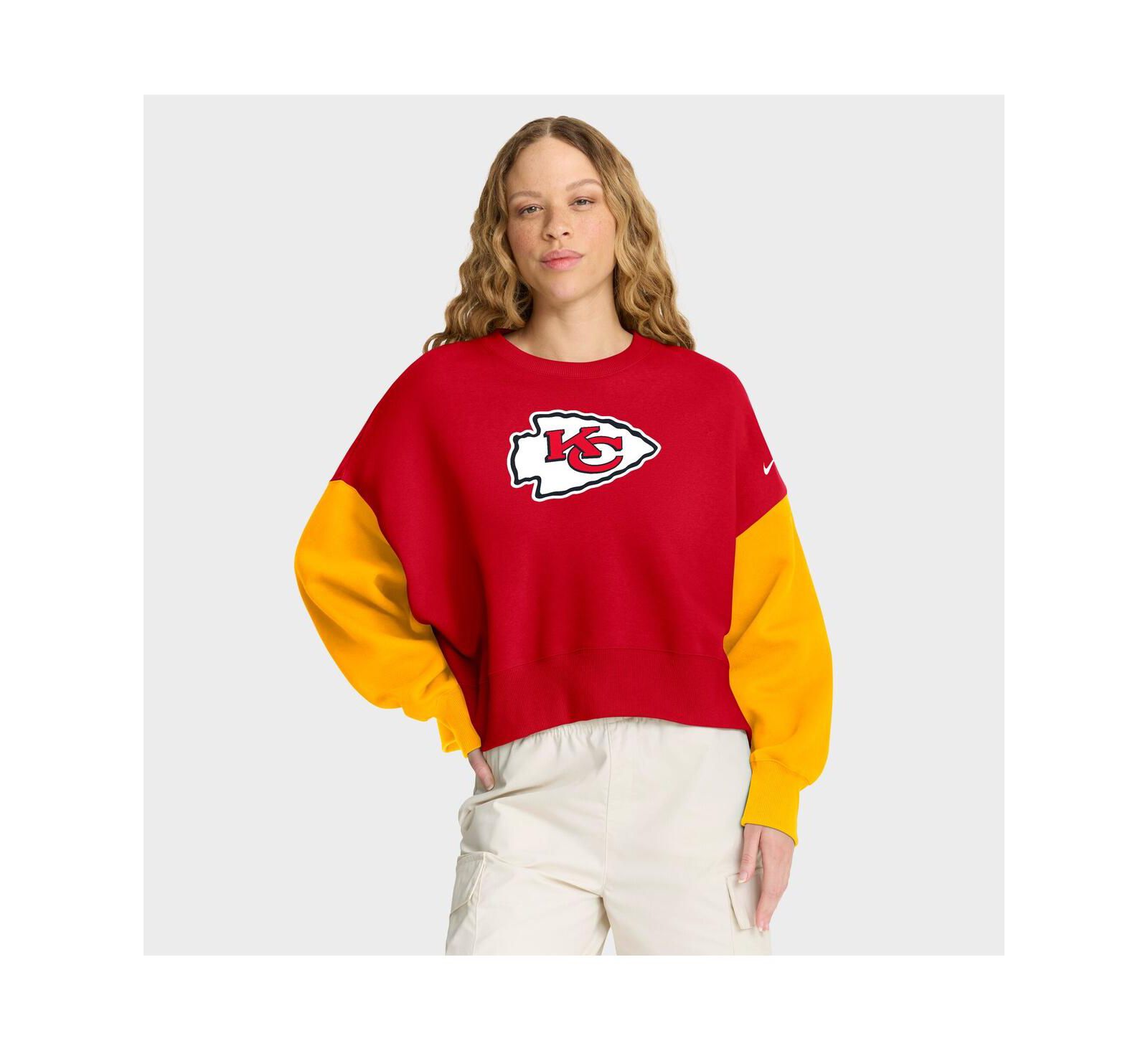 Nike Женский красный свитшот Nike Kansas City Chiefs Oversized Color Block