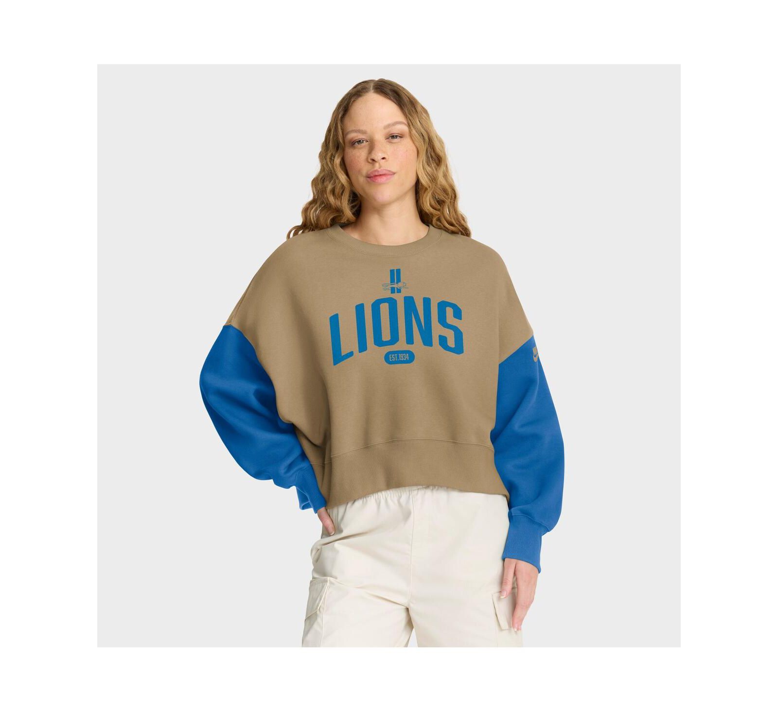 Nike женская оверсайз толстовка Detroit Lions Tan