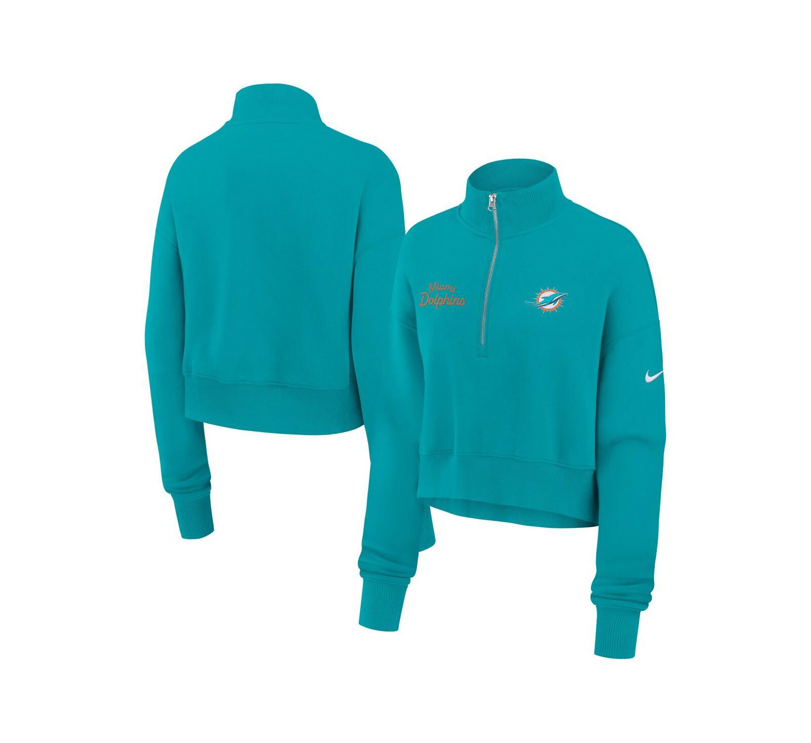Nike Women's Aqua Miami Dolphins Primetime Phoenix Half-Zip Sweatshirt