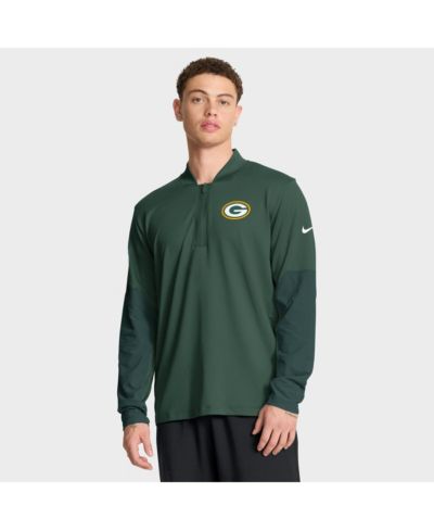 Nike Мужской свитшот Nike Green Green Bay Packers Sideline Dri-FIT Half-Zip Pullover