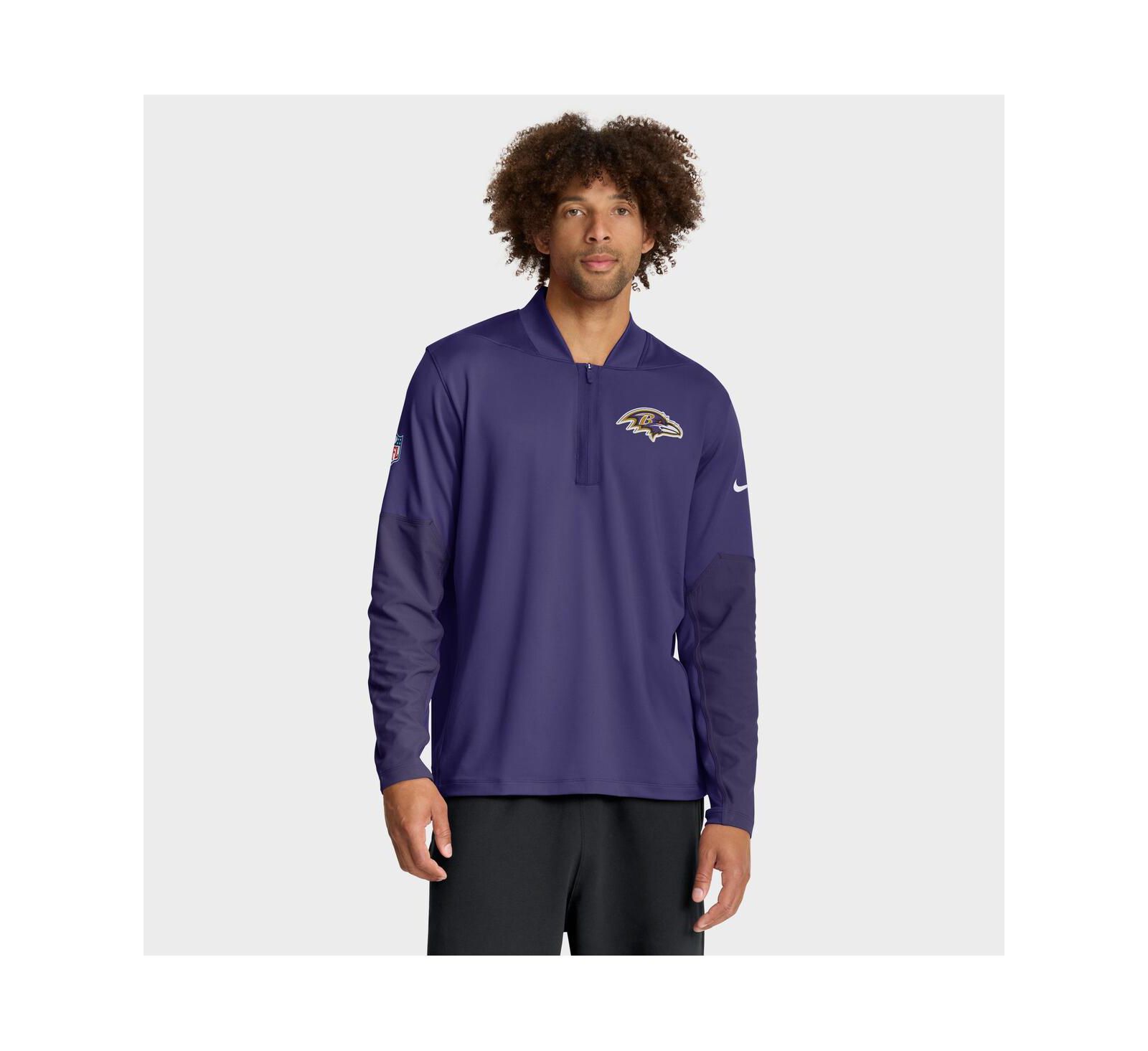 Мужская толстовка Nike Purple Baltimore Ravens Sideline Dri-FIT Half-Zip Pullover Sweatshirt