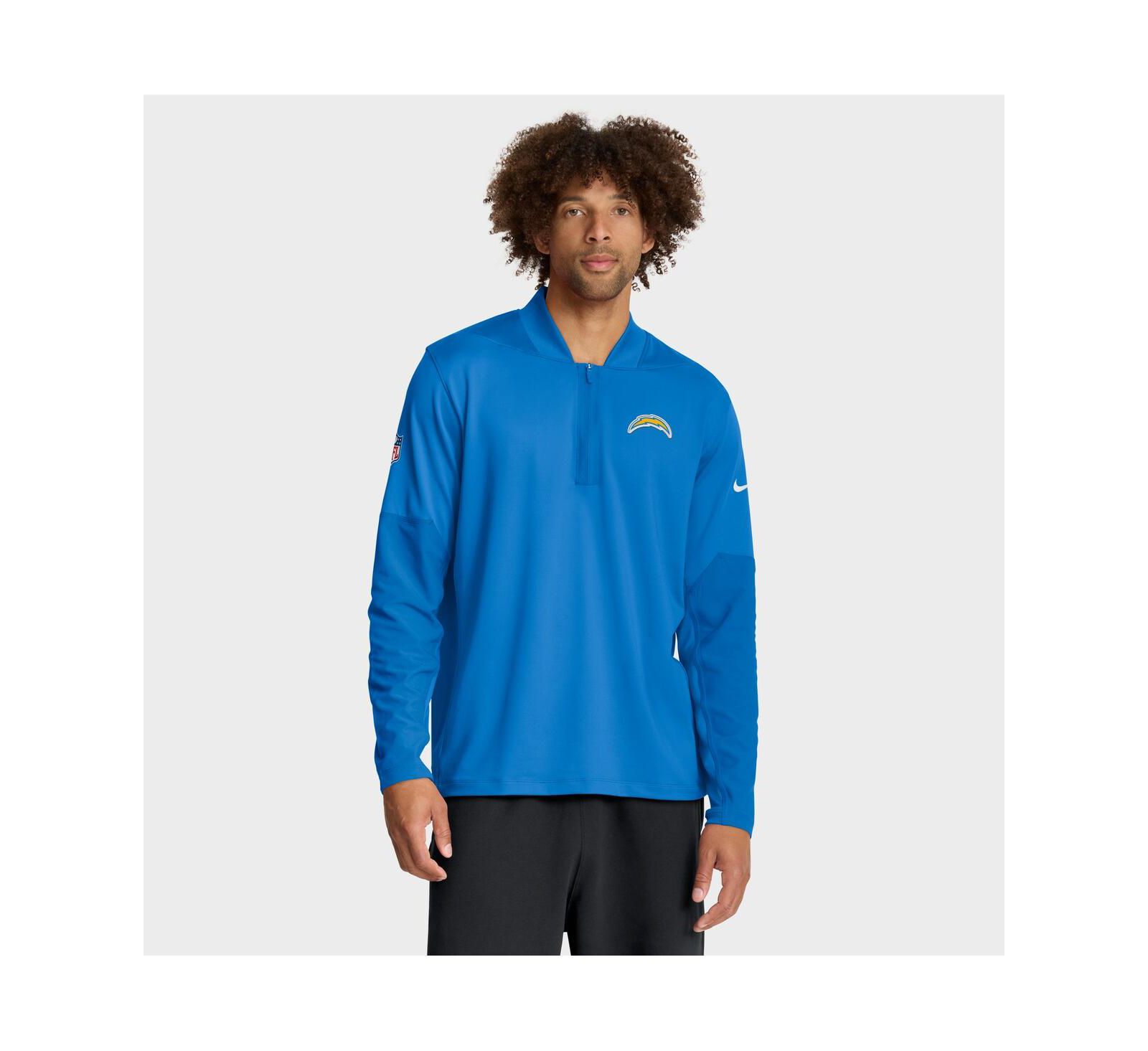 Nike Men's Powder Blue Los Angeles Chargers Sideline Dri-FIT Half-Zip Pullover Sweatshirt