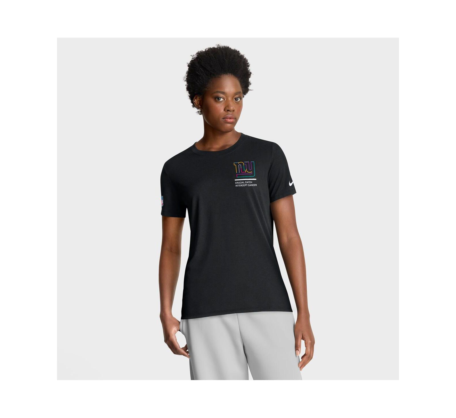 Nike Women's Black New York Giants 2025 NFL Crucial Catch Tri-Blend Dri-FIT T-Shirt