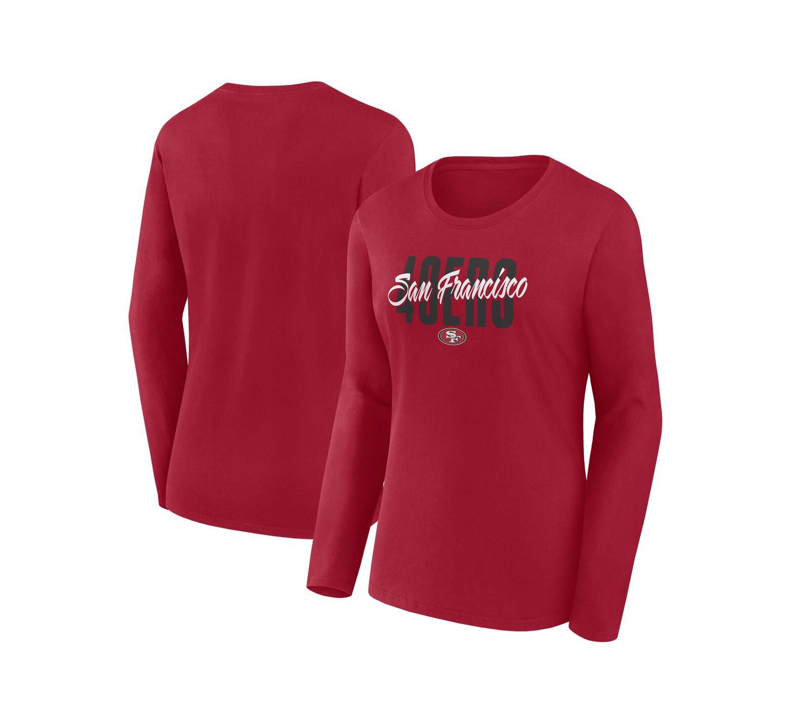 Logo Athletic Women's Scarlet San Francisco 49ers Grip Long Sleeve T-Shirt
